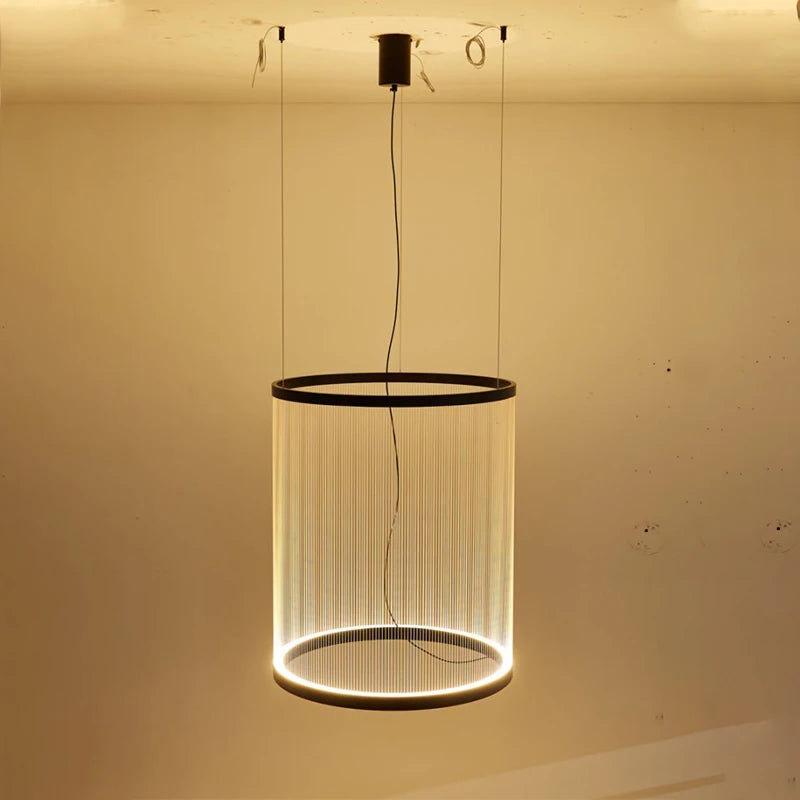 Wabi Sabi Mesh Cone Pendant Light with LED Ring for Staircase and Loft