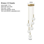 Nordic Glass Ball Pendant Light - Brass Hanging Lamp