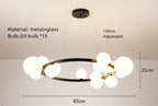 Nordic Round Glass Pendant Light Iron Frame