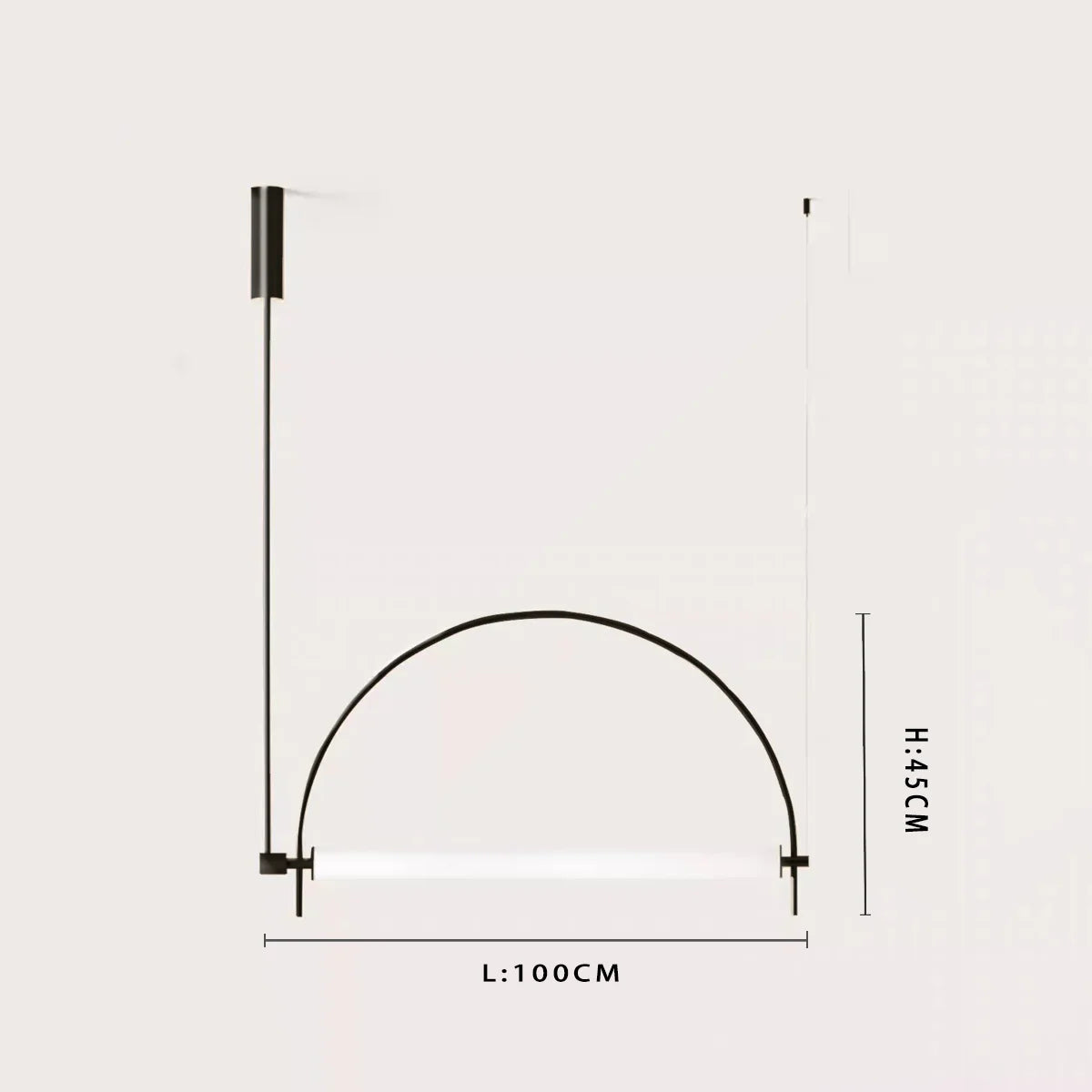 Minimalist Iron Arch Pendant Light for Living Room