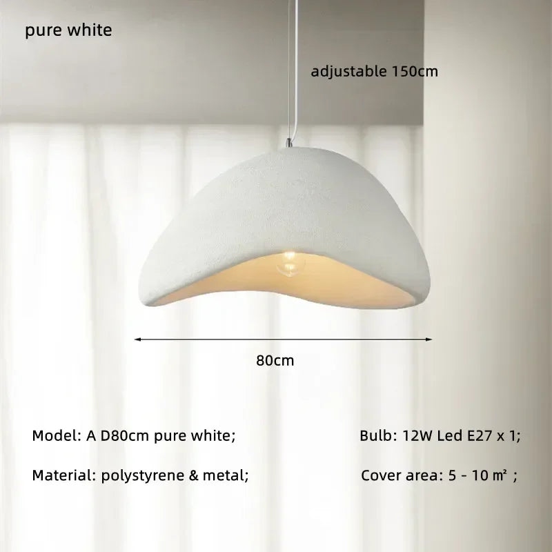 Minimalist White Resin Pendant Light for Dining Room