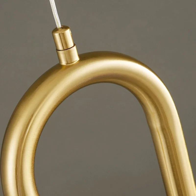 Nordic Iron Pendant Light U-Shaped LED for Bedroom