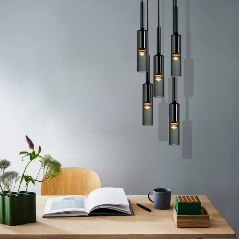 Minimalist Iron Glass Pendant Light for Bedroom