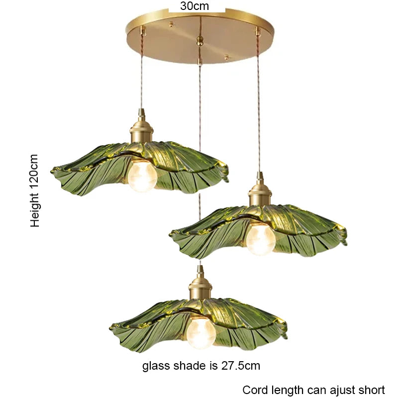 Vintage Flower Glass Pendant Light Collection with Brass Fitting for Bedroom