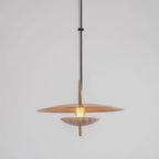 Minimalist Iron Pendant Light with Marble Detail