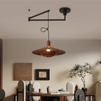 Retro Iron Pendant Light with Copper Shade