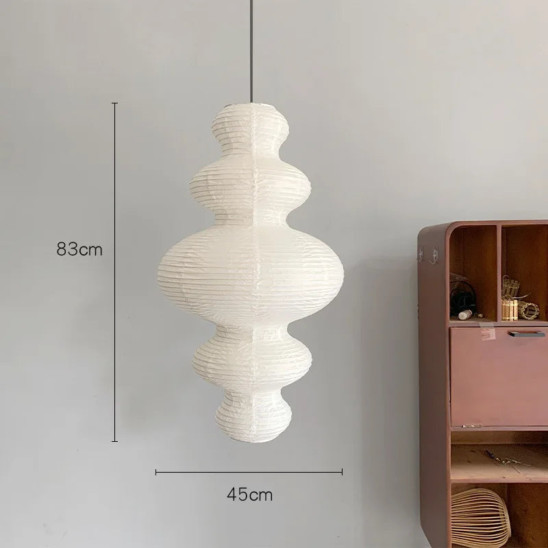 Nordic Rice Paper Pendant Light - Stacked Design