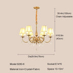 Gold Crystal Chandelier Pendant Light for Living Room