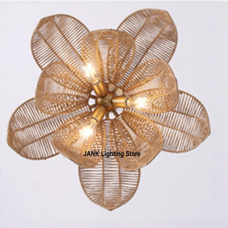 Bohemian Rattan Woven Pendant Light for Dining
