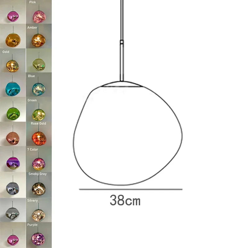 Nordic Glass Pendant Light - Lava Design Hanging Lamp