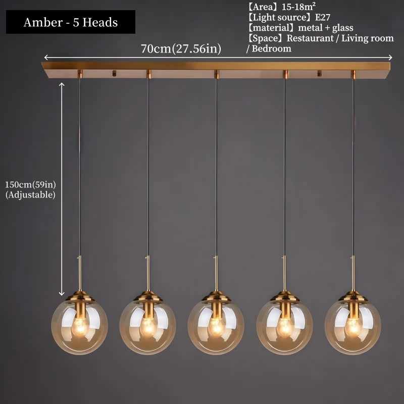 Nordic Glass Pendant Light for Dining Room
