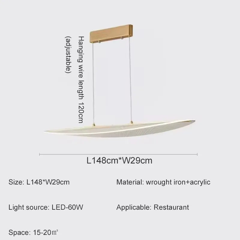 Lámpara colgante acrílica LED nórdica para comedor