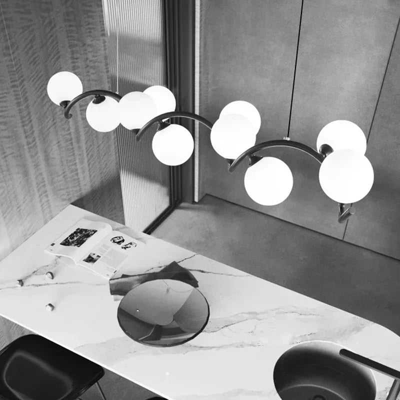 Nordic Iron Glass Ball Pendant Light for Dining Room