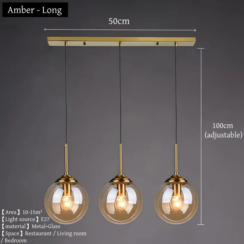 Nordic Glass Pendant Light for Dining Room