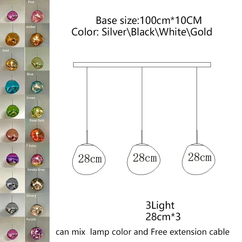 Nordic Glass Pendant Light - Lava Design Hanging Lamp