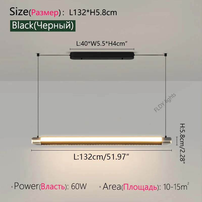 Lámpara colgante de cristal minimalista para comedor