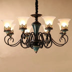 Vintage Ceramic Iron Chandelier Pendant Light
