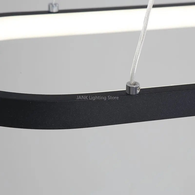 Minimalist LED Pendant Light Oval Strip Design