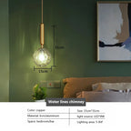 Nordic Brass Glass Pendant Light for Dining Room