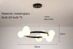 Nordic Round Glass Pendant Light Iron Frame