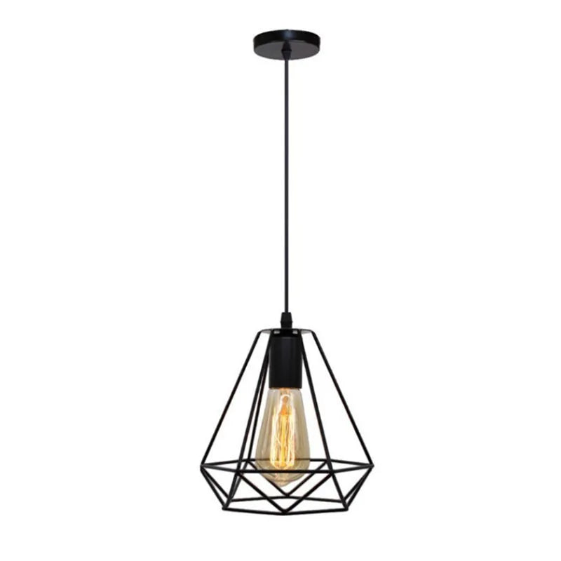 Industrial Iron Geometric Pendant Light for Dining
