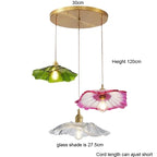Vintage Flower Glass Pendant Light Collection with Brass Fitting for Bedroom