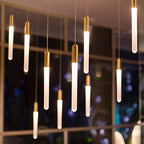 Minimalist Gold Copper Pendant Light for Staircase