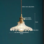 Nordic Glass Pendant Light with Copper Fixture