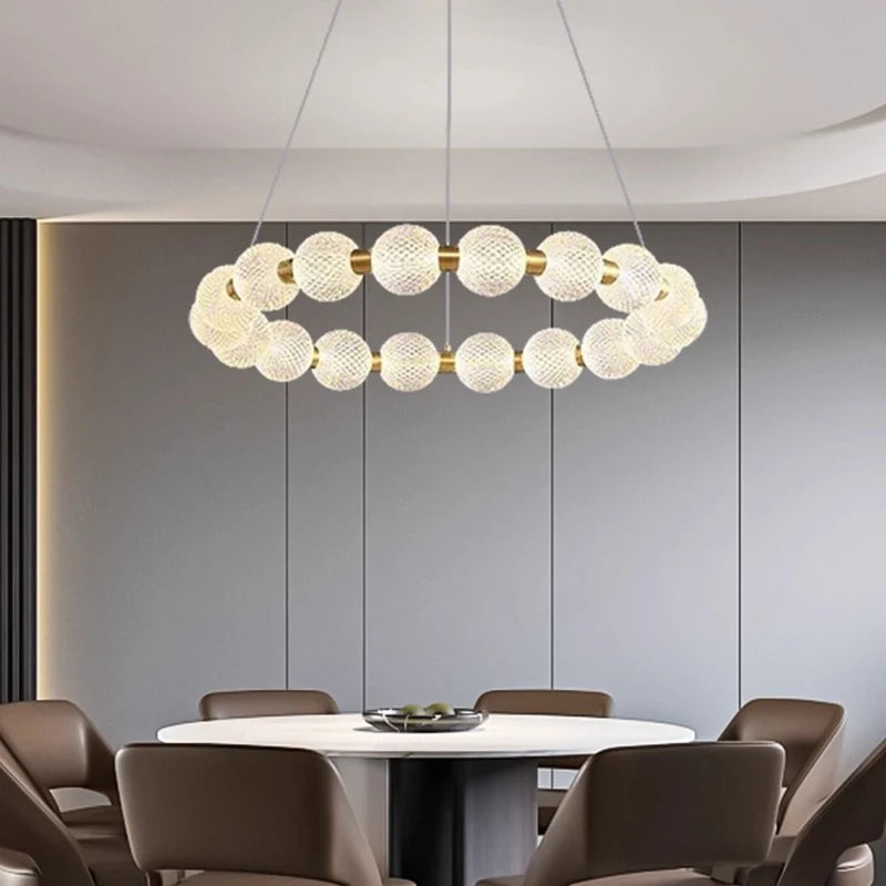Modern Glass Globe Pendant Light for Dining Room