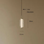 Modern Stacked Ribbed Glass Capsule Pendant Light in Black and Copper