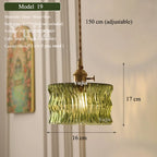 Multi-Style Nordic Pendant Lamp Green Glass Ceiling Lighting Kitchen Island Hand Brass Hanging Light fixtures for Dining Room