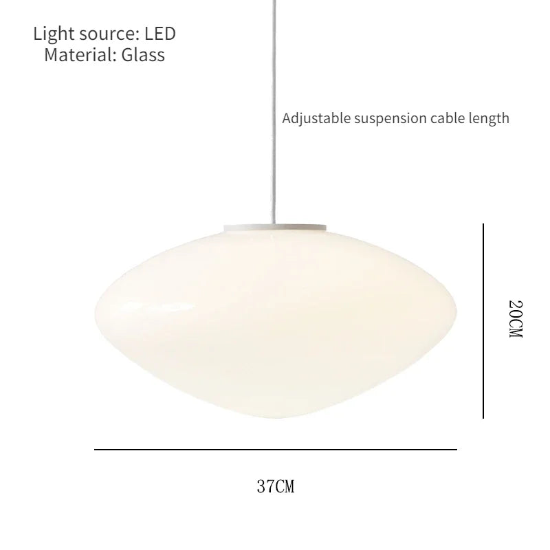 Danish Designer Opal Glass Teardrop Pendant Light for Dining Table