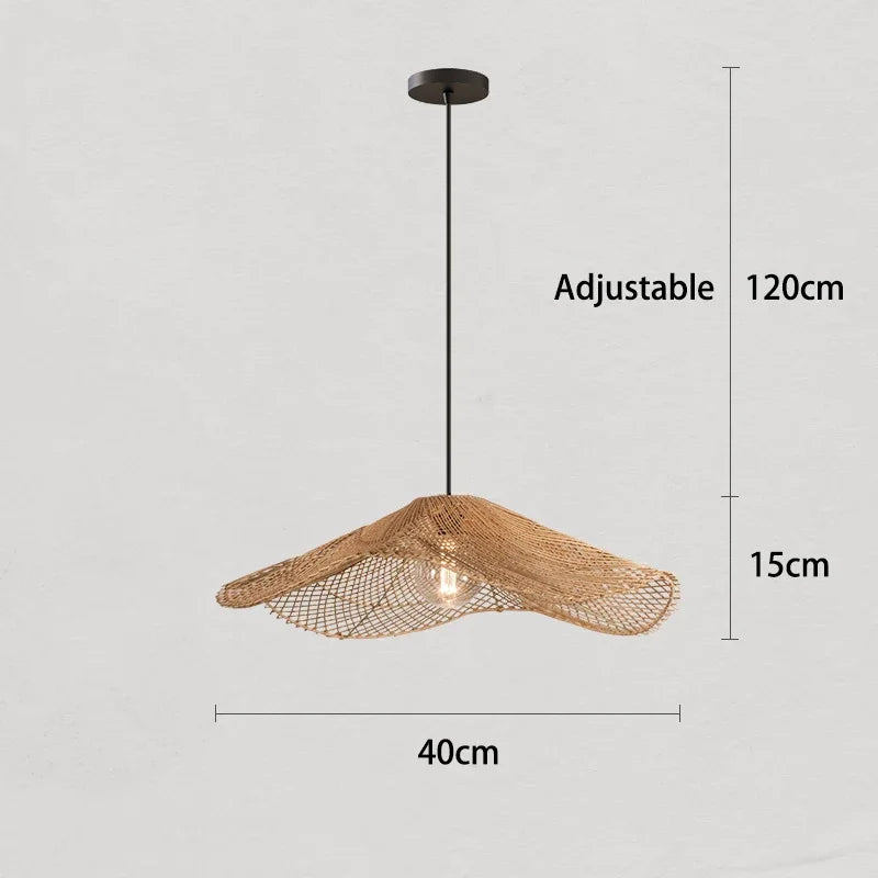 Retro Rattan Pendant Light for Dining Room & Cafe