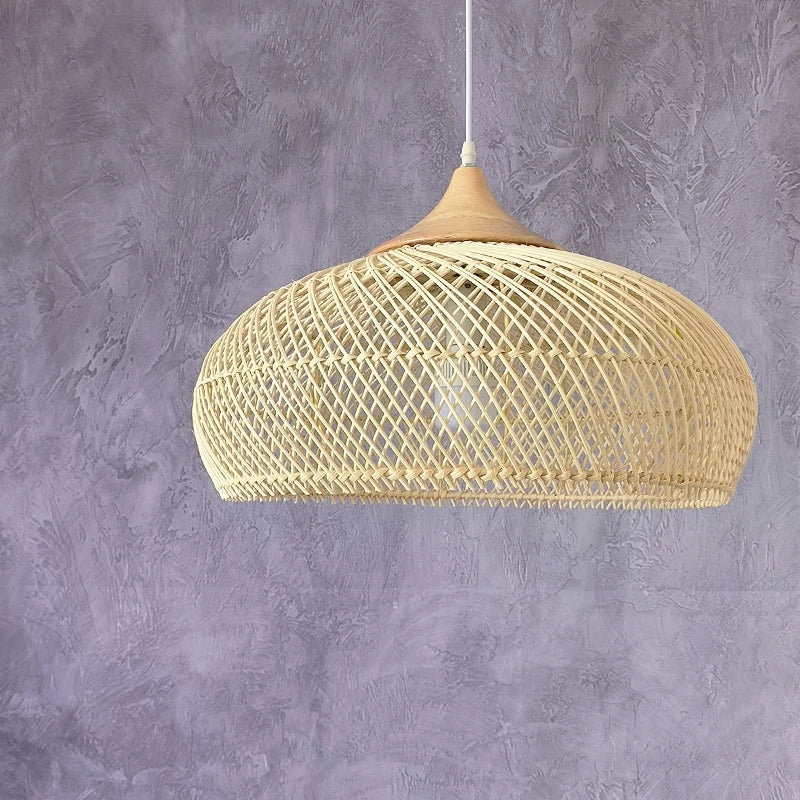 Wabi-sabi Rattan Hand-woven Pendant Light
