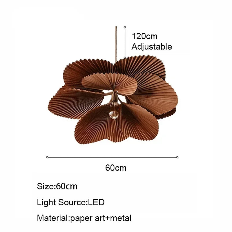 Lámpara colgante de papel bohemio - Diseño floral