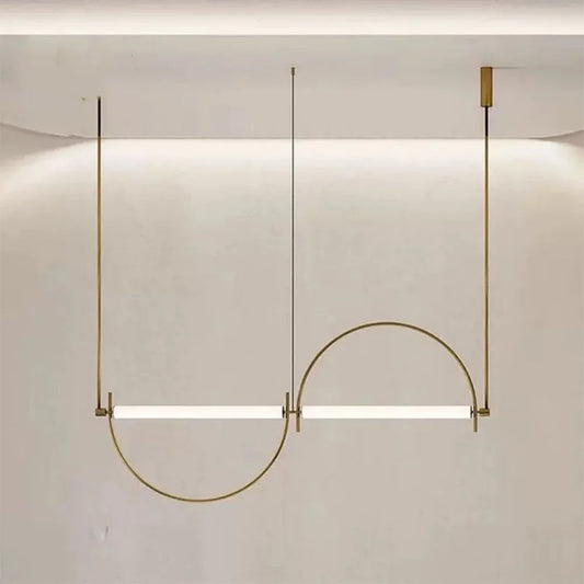 Minimalist Iron Arch Pendant Light for Living Room