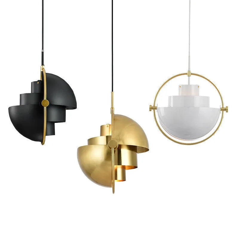 Danish Style Multi Shade Brass Pendant Light 28cm for Dining Room