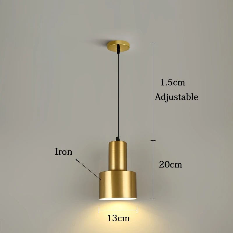 Minimalist Brass Pendant Light for Bedroom