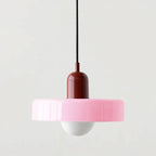 Retro Two Tone Glass Mushroom Pendant Light for Cafe and Dining Room