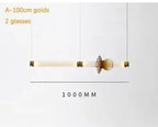 Minimalist Glass Pendant Light with Brass Accents