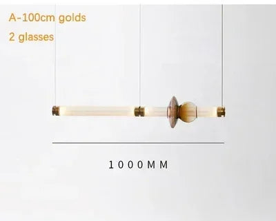 Minimalist Glass Pendant Light with Brass Accents
