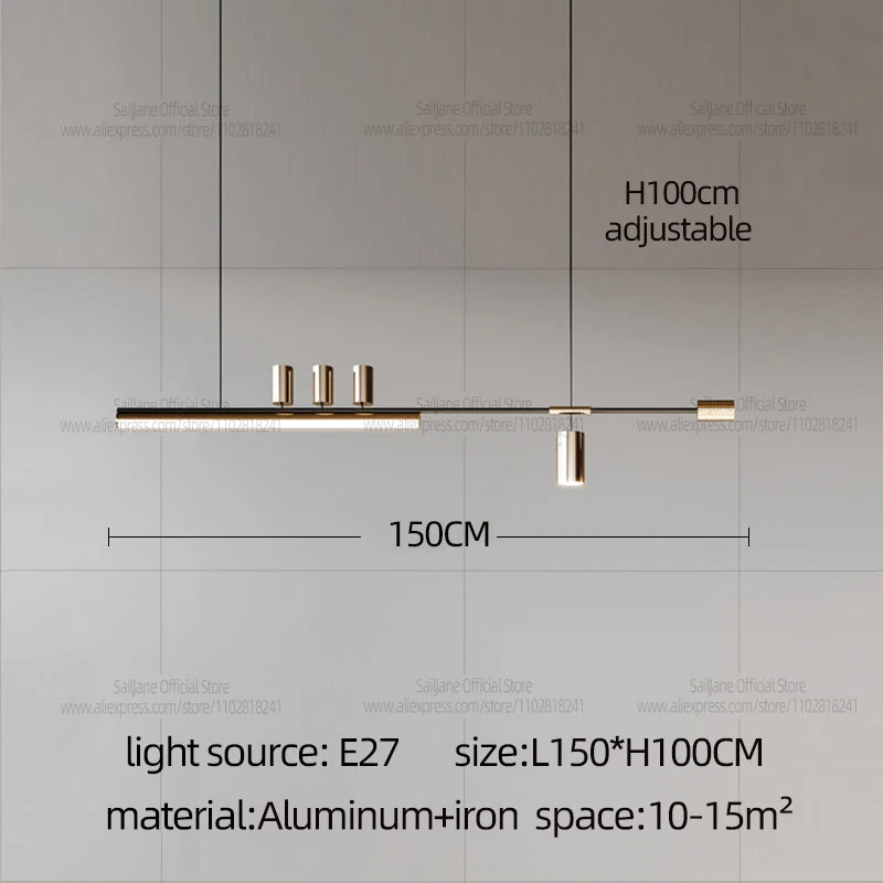 Lámpara Colgante Minimalista de Cobre para Comedor