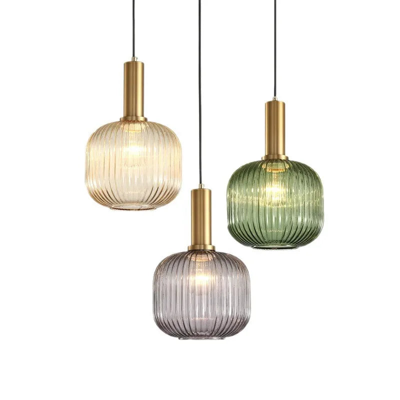 Nordic Glass Pendant Light with Copper Finish