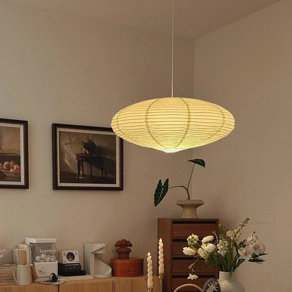 Lámpara Colgante Minimalista de Papel de Arroz para Comedor