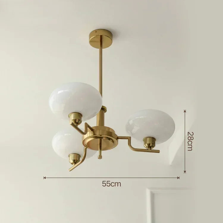 Retro Glass Ball Pendant Light Iron Chandelier