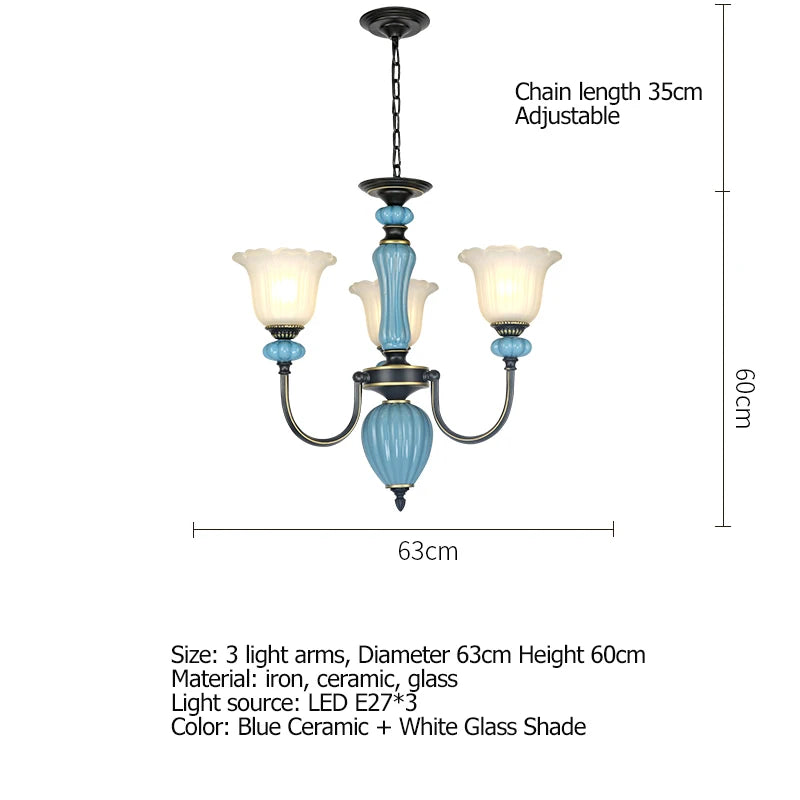 Retro Rustic Crystal Chandelier Dining Room Light