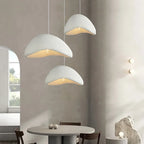 Wabi Sabi White Resin Dome Pendant Light for Living Room and Dining Room