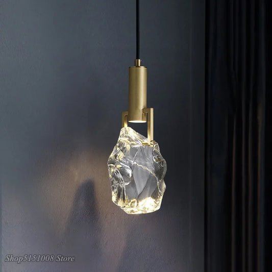 Crystal Glass Pendant Light for Bedroom & Dining