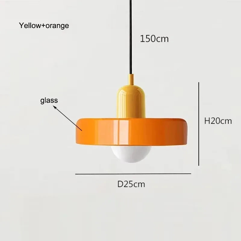 Nordic Retro Glass Pendant Light for Dining Room