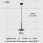 Minimalist Iron Pendant Light for Dining Room